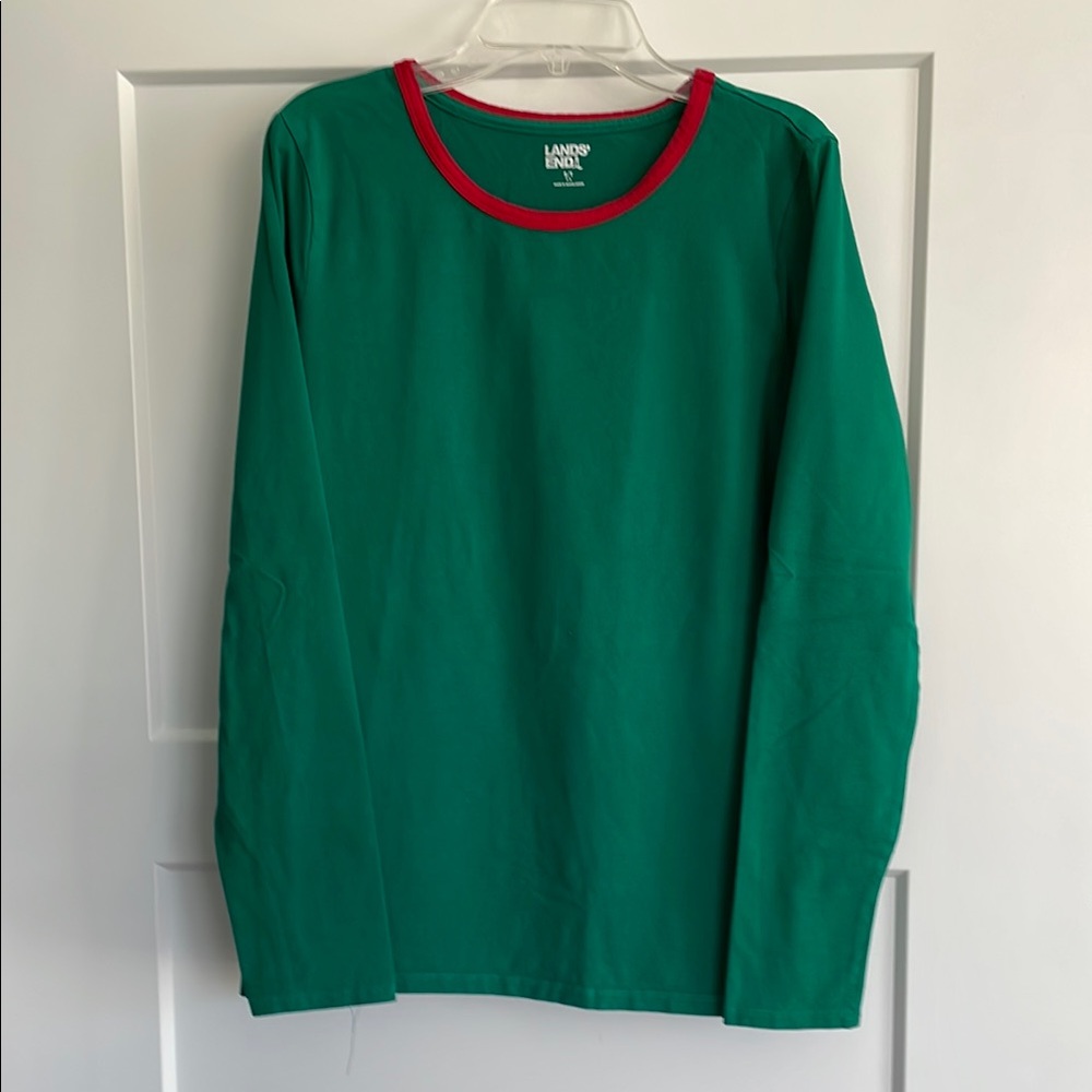 Lands' End Green Long Sleeve Shirt